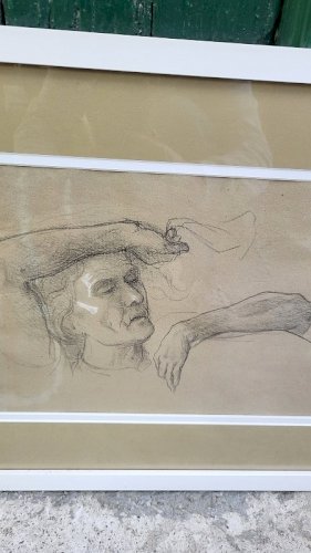 TABLEAU DESSIN AU CRAYON ANONYME