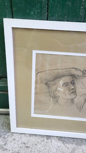 TABLEAU DESSIN AU CRAYON ANONYME