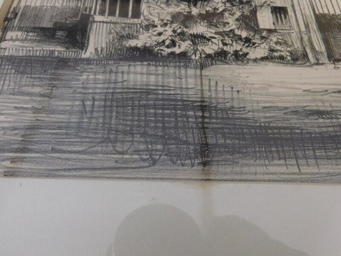 TABLEAU DESSIN AU CRAYON SIGNE