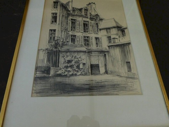 TABLEAU DESSIN AU CRAYON SIGNE
