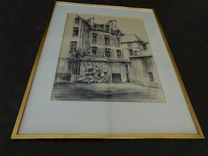 TABLEAU DESSIN AU CRAYON SIGNE