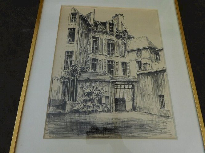 TABLEAU DESSIN AU CRAYON SIGNE