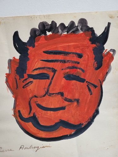 TABLEAU DESSIN DE PIERRE AMBROGIANI MASQUE NIOBE SILENE