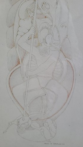 TABLEAU DESSIN SIGNE YANN LE BARILLEC 77