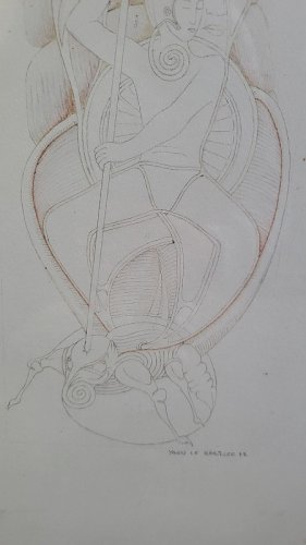 TABLEAU DESSIN SIGNE YANN LE BARILLEC 77