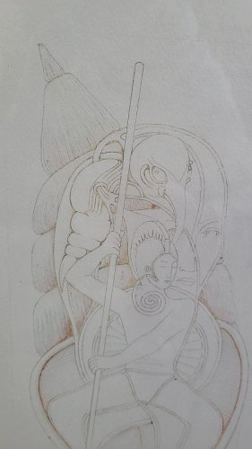 TABLEAU DESSIN SIGNE YANN LE BARILLEC 77