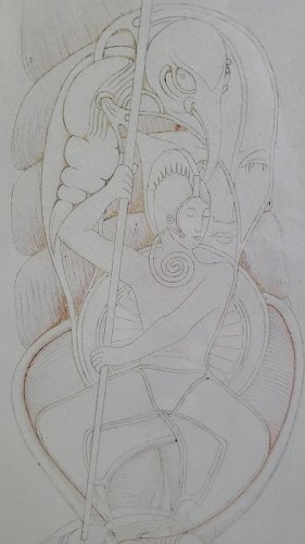 TABLEAU DESSIN SIGNE YANN LE BARILLEC 77