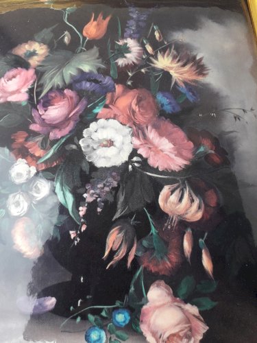 Tableau émaux fleurs Helca