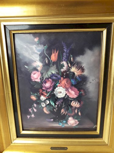 Tableau émaux fleurs Helca