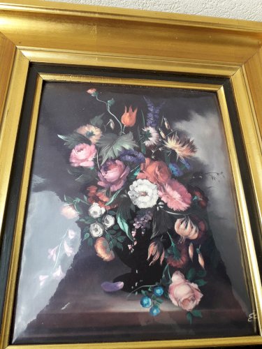 Tableau émaux fleurs Helca