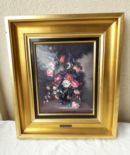 Tableau émaux fleurs Helca