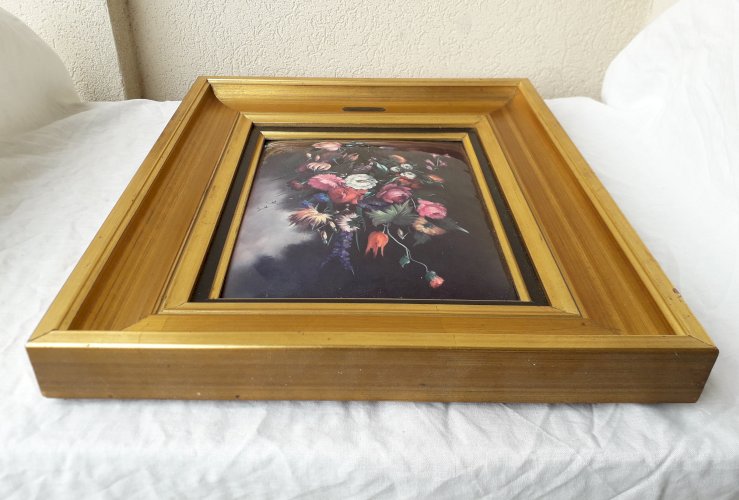 Tableau émaux fleurs Helca