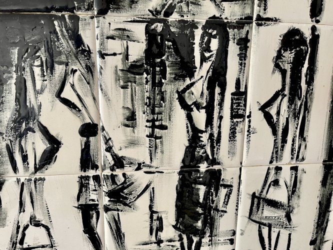 Tableau en céramique – “Jack l’Éventreur à Whitechapel” – Bernierra – 15 carreau