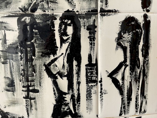 Tableau en céramique – “Jack l’Éventreur à Whitechapel” – Bernierra – 15 carreau