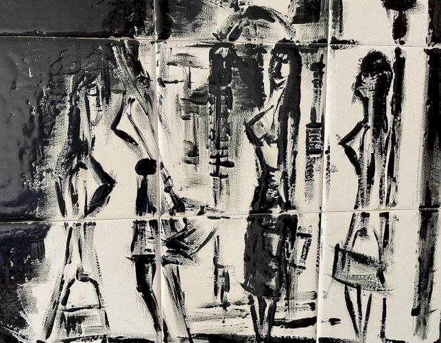 Tableau en céramique – “Jack l’Éventreur à Whitechapel” – Bernierra – 15 carreau