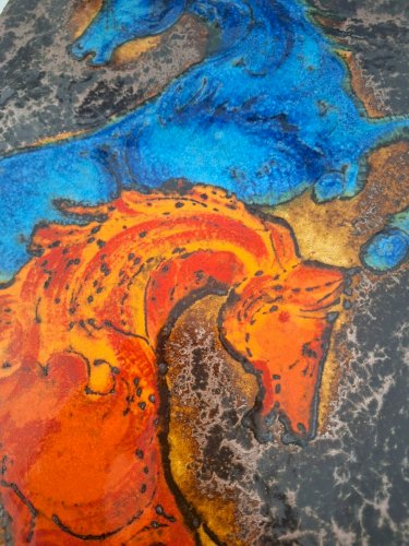 Tableau en céramique vintage, œuvre Ruscha Keramik 772