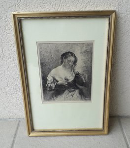 Tableau gravure femme
