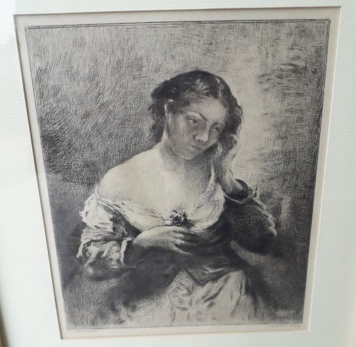 Tableau gravure femme