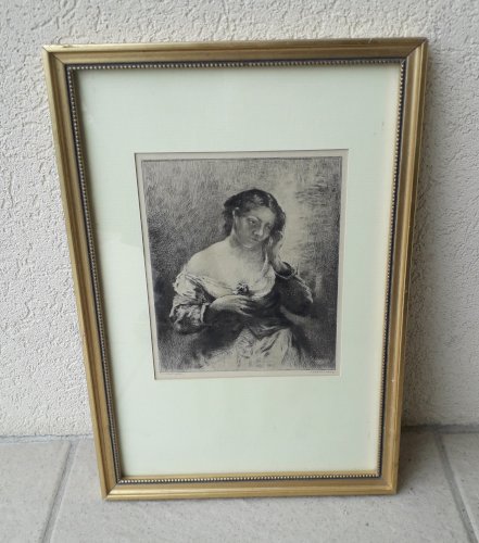 Tableau gravure femme