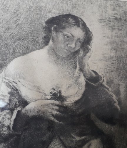 Tableau gravure femme