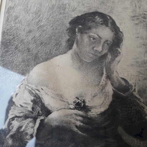 Tableau gravure femme