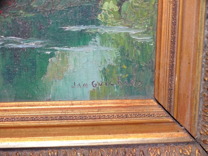 *TABLEAU HSP Signé JAN GUICHARD (1883-1963) Peinture PERIGOURDIN PAYSAGE