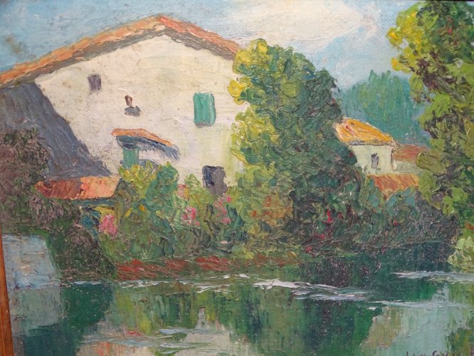 *TABLEAU HSP Signé JAN GUICHARD (1883-1963) Peinture PERIGOURDIN PAYSAGE