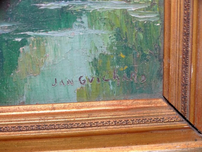 *TABLEAU HSP Signé JAN GUICHARD (1883-1963) Peinture PERIGOURDIN PAYSAGE