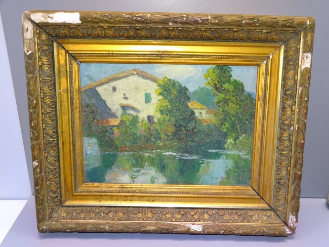 *TABLEAU HSP Signé JAN GUICHARD (1883-1963) Peinture PERIGOURDIN PAYSAGE