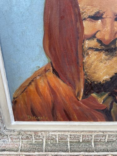 tableau huile sur panneau homme orientaliste orientalisme Algérie homme arabe