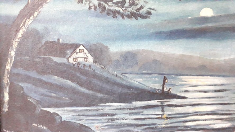 Tableau huile sur toile clair de lune