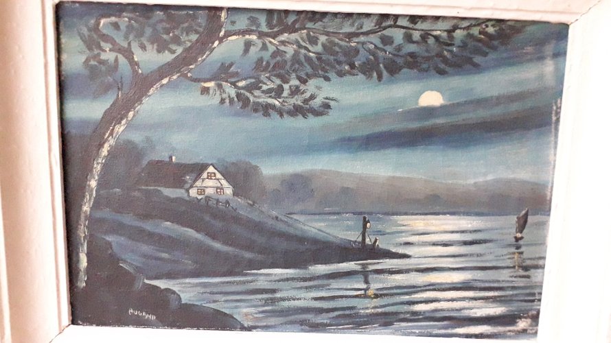 Tableau huile sur toile clair de lune