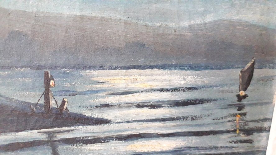 Tableau huile sur toile clair de lune