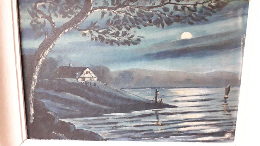 Tableau huile sur toile clair de lune