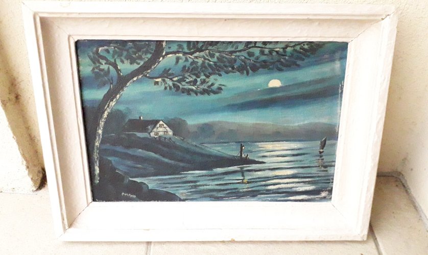 Tableau huile sur toile clair de lune