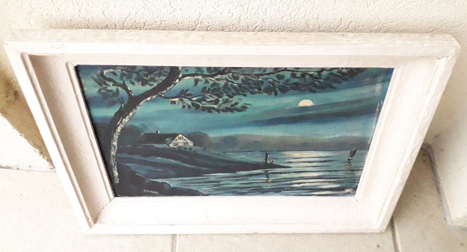 Tableau huile sur toile clair de lune