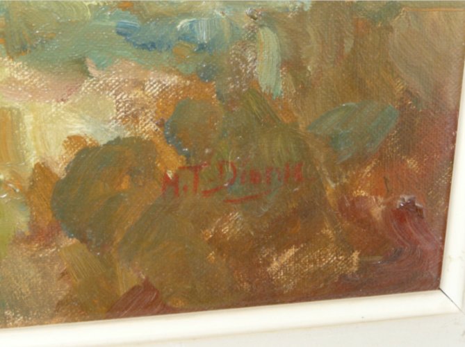  *TABLEAU HUILE SUR TOILE HST PAYSAGE MONTAGNE IMPRESSIONNISME SIGNE DIONIS