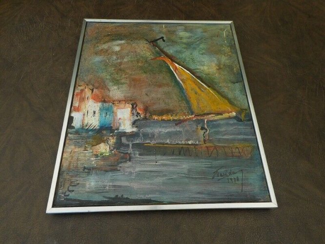 TABLEAU HUILE SUR TOILE SIGNE FARIDA 1972