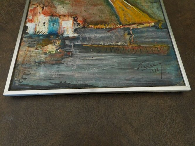 TABLEAU HUILE SUR TOILE SIGNE FARIDA 1972