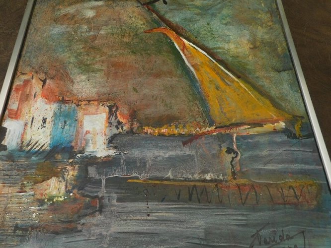 TABLEAU HUILE SUR TOILE SIGNE FARIDA 1972