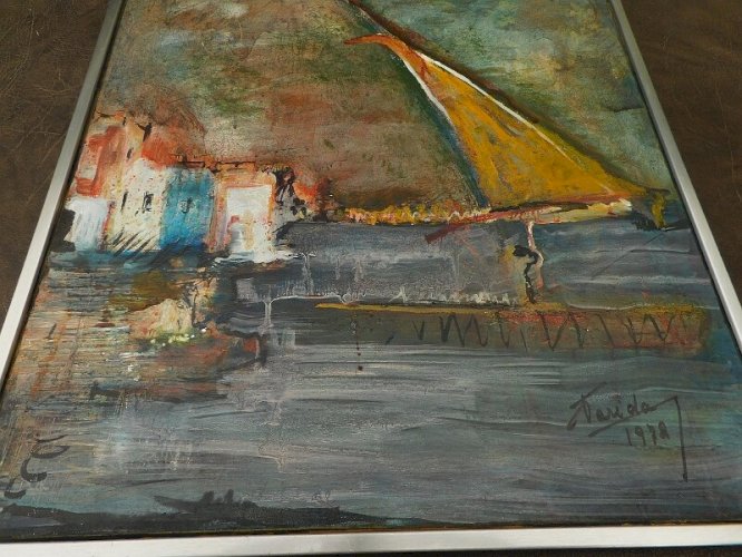 TABLEAU HUILE SUR TOILE SIGNE FARIDA 1972
