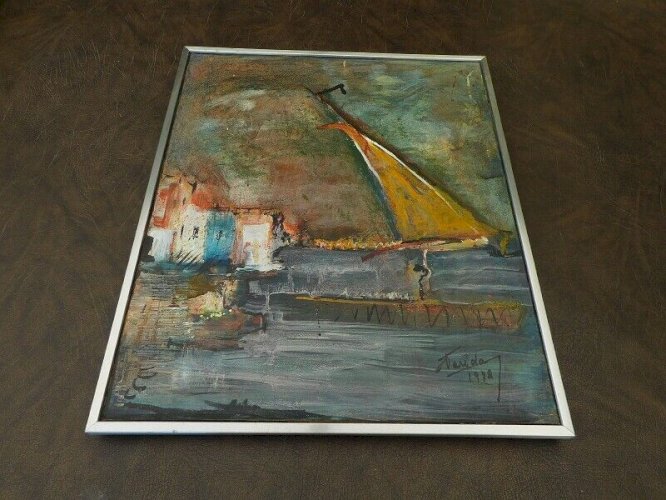 TABLEAU HUILE SUR TOILE SIGNE FARIDA 1972