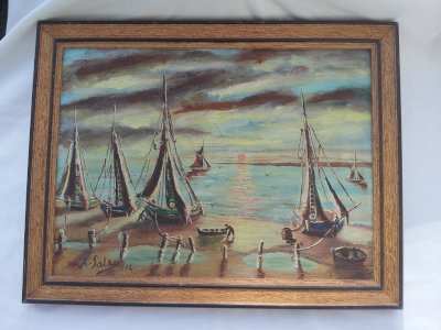 Oil on canvas painting signed