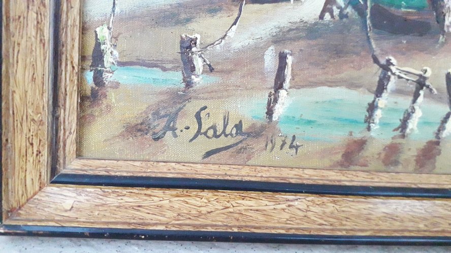 Tableau huile sur toile signé 