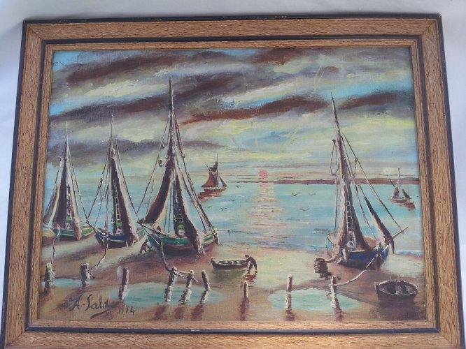 Tableau huile sur toile signé 