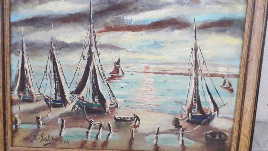 Tableau huile sur toile signé 