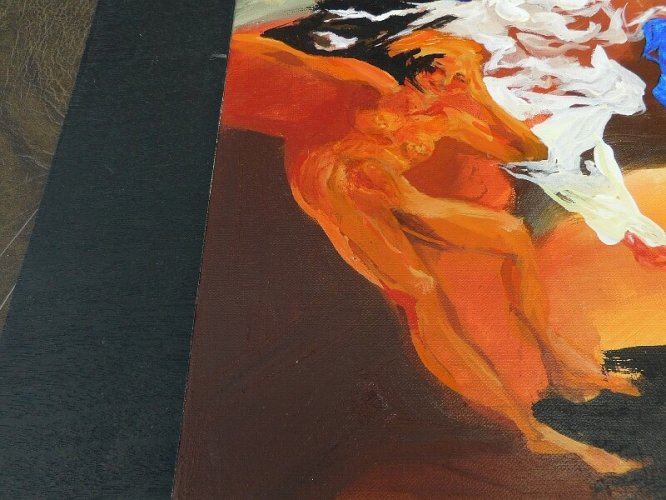 TABLEAU HUILE SUR TOILE SIGNELAMAISON 94