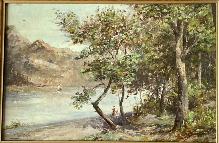 Tableau - Le lac du Bourget - Chatillon - post impressioniste 