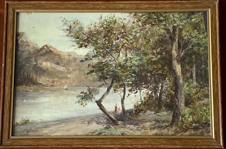 Tableau - Le lac du Bourget - Chatillon - post impressioniste 