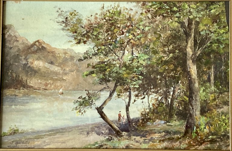 Tableau - Le lac du Bourget - Chatillon - post impressioniste 